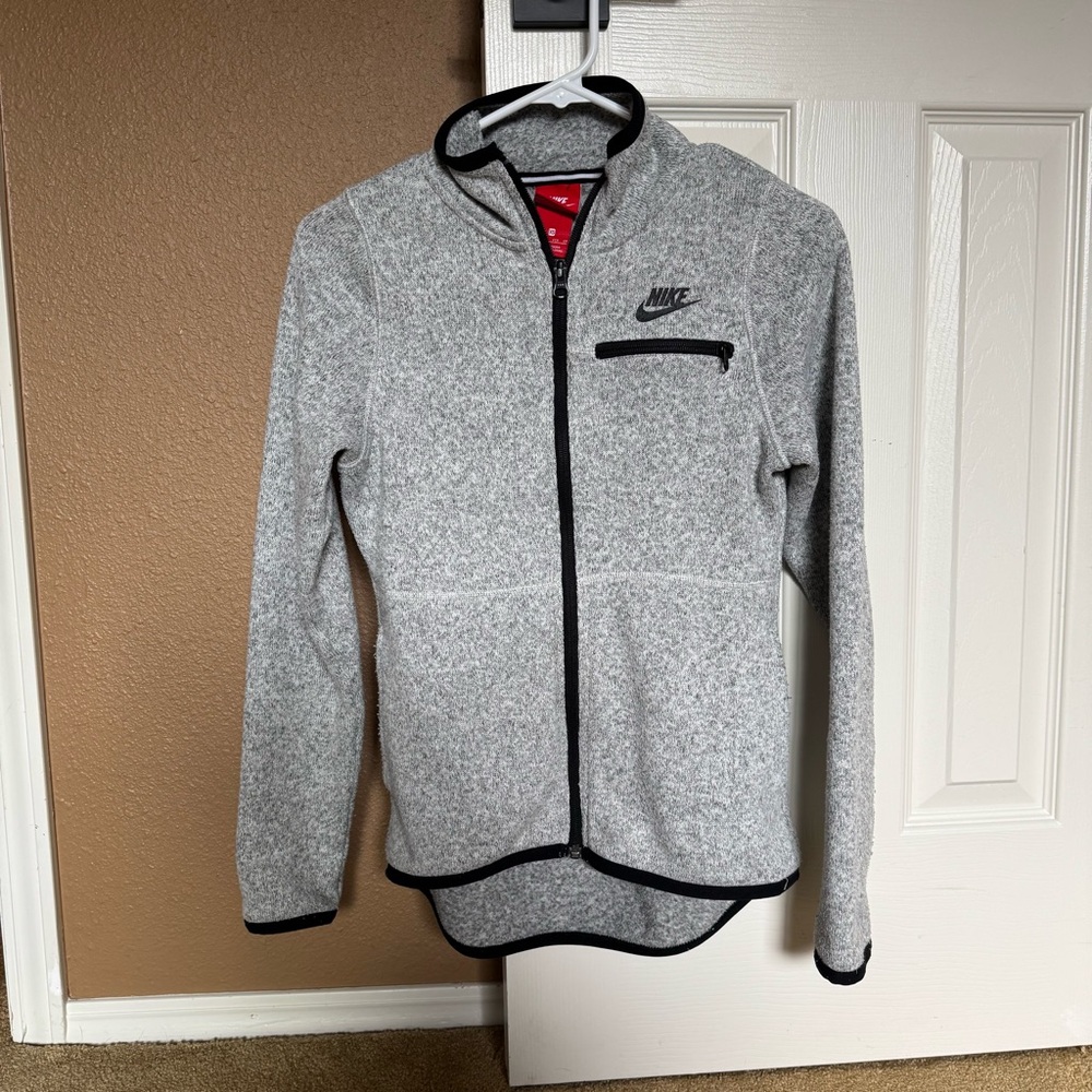 Nike Heather Gray Fleece Jacket XS